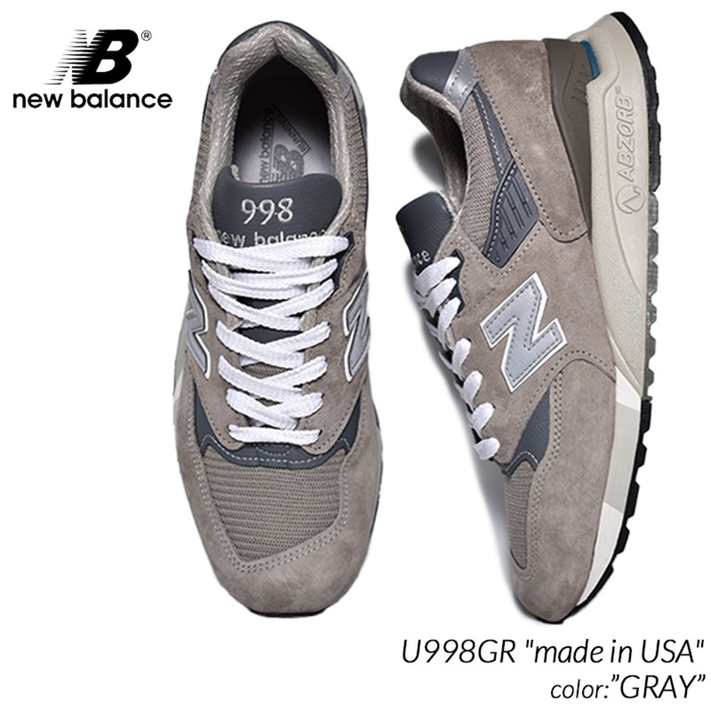 New Balance 998 Mens Sneakers Casual Shoes Made In USA Grey White U998GR